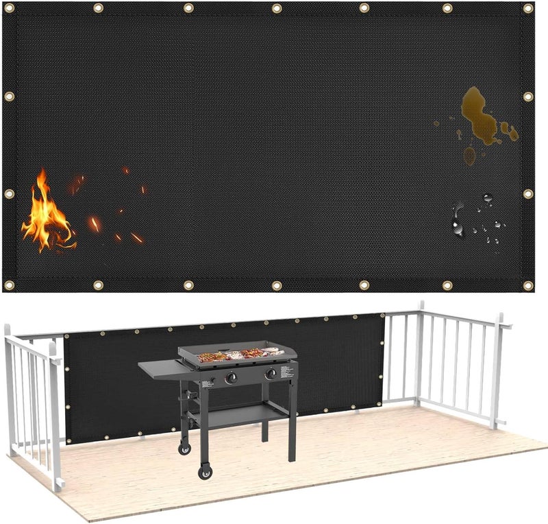 Amerbro Fireproof Heat Shield for Wall Behind Grill Protect Deck Fence from Grill Heat, Heat Shield for Wood Stove, Stove Wall Protector Fridge, BBQ Grill Mat Accessories Compatible with Blackstone, 3'x6' - Image 1